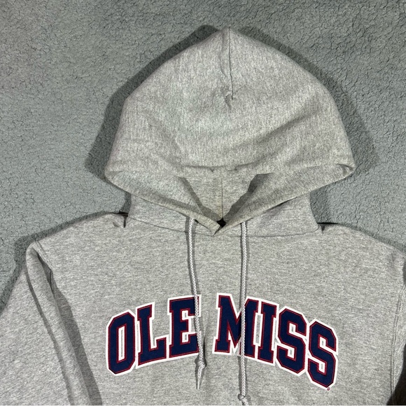 Vintage Y2k Grey Champion Ole Miss Pullover Hoodie Women’s Medium #1246 - Picture 3 of 9